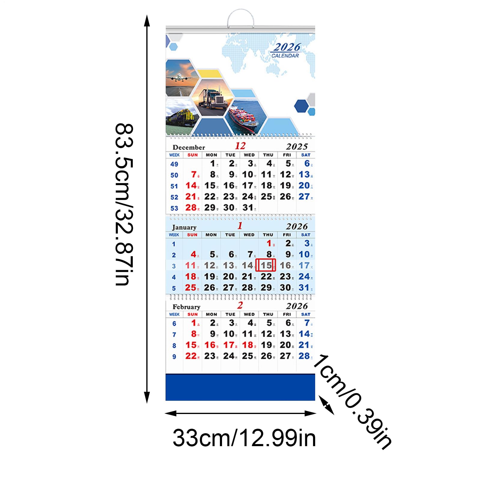 HUMAN MADE 2026 WALL CALENDAR 合計3部 3 Month View Calendar 2026, Vertical Trifold Wall Calendar, Large